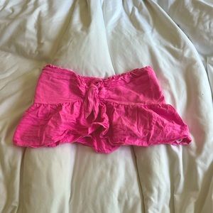 American Eagle pink, preppy, strapless top.